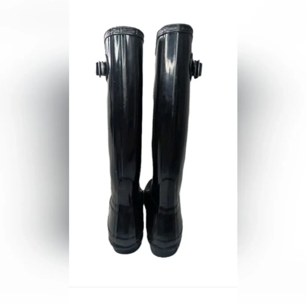 Hunter Women's Original Tall Gloss Rain Boots Size 7 Black Retail $190